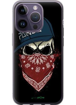 Чохол на iphone 14 pro череп у кепці "4127u-2646-10746"