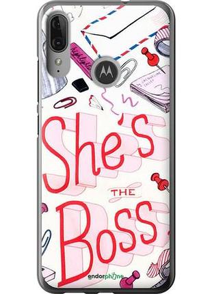 Чехол на motorola moto e6 plus she's the boss "4254u-1780-10746"