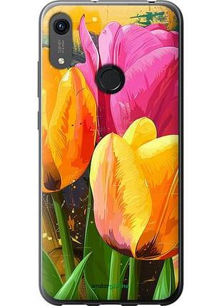 Чехол на huawei y6s нарисованные тюльпаны "5990u-1871-10746"