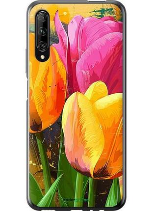 Чехол на huawei p smart pro нарисованные тюльпаны "5990u-1906-10746"