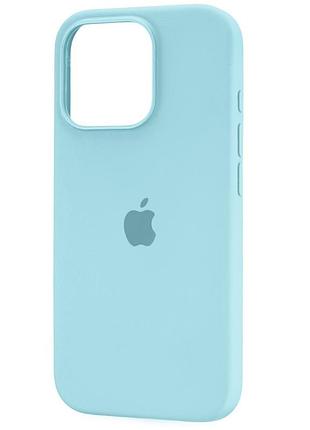 Чехол fiji silicone case для apple iphone 16 pro max бампер накладка soft touch с микрофиброй aquamarine