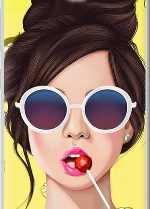 Чохол на huawei honor 3c дівчина з чупа-чупсом "3979u-307-10746"