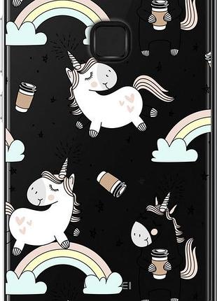 Чехол на huawei p10 lite единорог и кофе "4661u-896-10746"