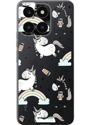 Чехол на huawei honor x6a единорог и кофе "4661u-3340-10746"