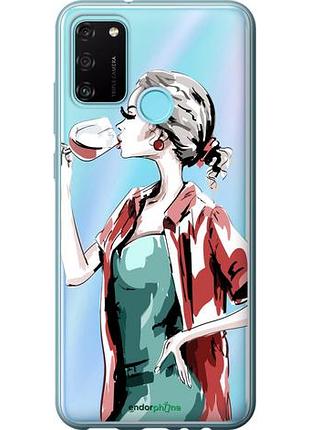 Чохол на huawei honor 9a дівчина з келихом "4662u-1900-10746"