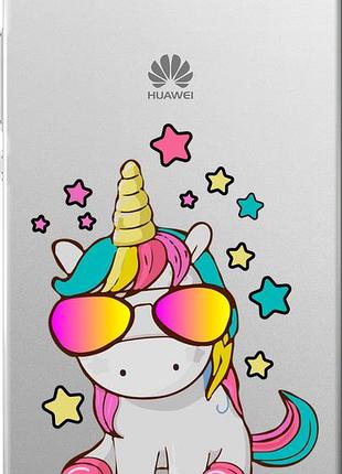 Чехол на huawei ascend p8 единорог в очках "4879u-123-10746"