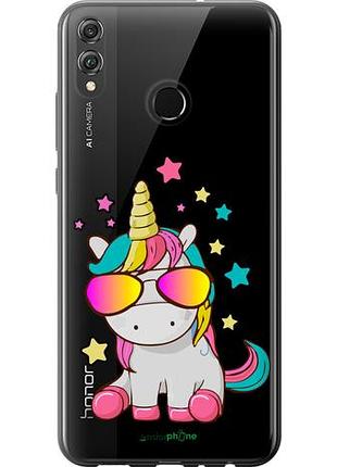Чехол на huawei honor 8x единорог в очках "4879u-1596-10746"