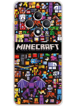 Чехол силиконовый с картинкой на oppo reno 12 fs (майнкрафт, minecraft)