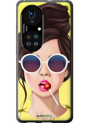Чохол на huawei p50 дівчина з чупа-чупсом "3979u-2292-10746"