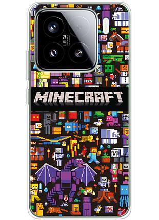 Чохол силіконовий з картинкою на xiaomi 15 (майнкрафт, minecraft)