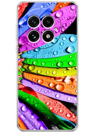 Чехол силиконовый с картинкой на oneplus 13 (цветные листья)