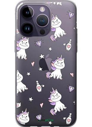 Чехол на iphone 14 pro max единорожка v2 "4703u-2667-10746"