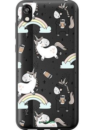 Чехол на huawei honor 8s единорог и кофе "4661u-1679-10746"