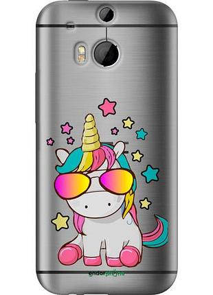 Чехол на htc one m8 единорог в очках "4879u-30-10746"