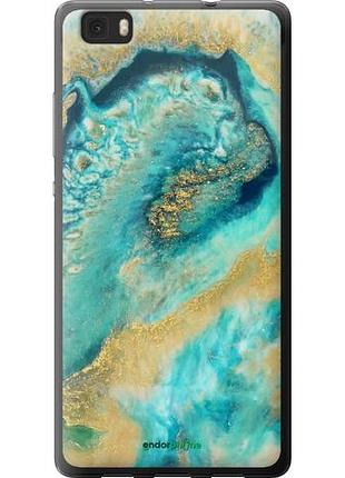 Чехол на huawei ascend p8 lite green marble "4365u-126-10746"