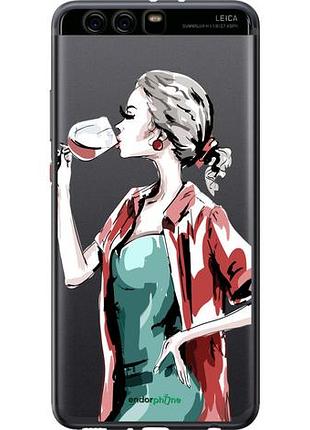 Чохол на huawei p10 plus дівчина з келихом "4662u-963-10746"