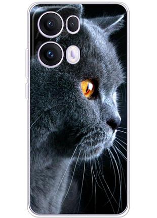 Чехол силиконовый с картинкой на oppo reno 13 pro (британский кот)
