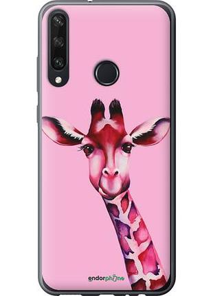 Чехол на huawei y6p розовая жирафа "4441u-1952-10746"