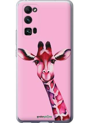 Чехол на huawei honor 30 pro розовая жирафа "4441u-1920-10746"