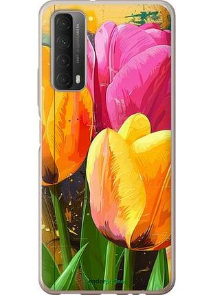 Чохол на huawei p smart 2021 намальовані тюльпани "5990u-2100-10746"