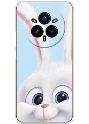 Чехол силиконовый с картинкой на realme 14 pro plus (кролик снежок)