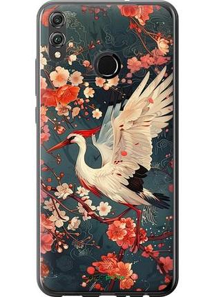 Чехол на huawei honor 8x сакура и аист "6108u-1596-10746"