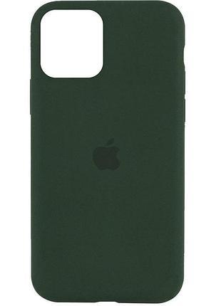 Чохол fiji silicone case для apple iphone 15 pro бампер накладка soft touch з мікрофіброю dark olive