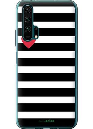 Чехол на huawei honor 20 pro черно-белые полосы "4461u-1702-10746"