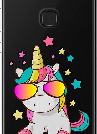 Чехол на huawei p10 lite единорог в очках "4879u-896-10746"