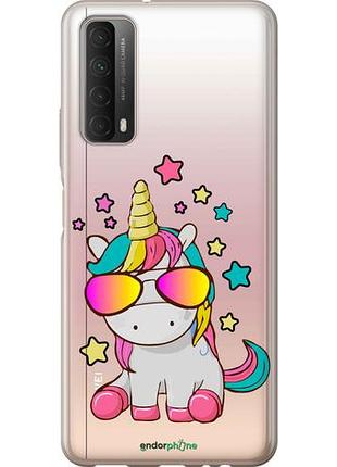 Чехол на huawei p smart 2021 единорог в очках "4879u-2100-10746"