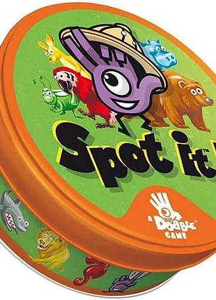 Настольная игра spot it animals (доббль животные или dobble - салатовий) + українською правила