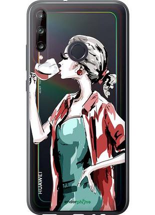 Чехол на huawei p40 lite e девушка с бокалом "4662u-1875-10746"