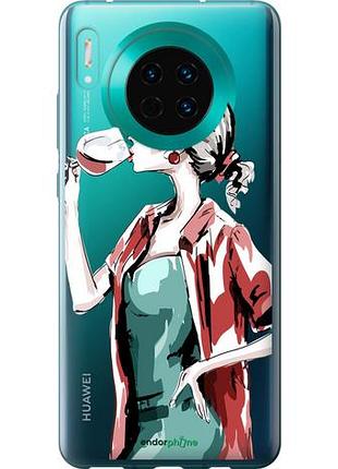 Чехол на huawei mate 30 девушка с бокалом "4662u-1773-10746"