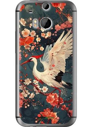 Чехол на htc one m8 сакура и аист "6108u-30-10746"