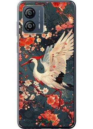 Чехол на motorola moto g53 сакура и аист "6108u-3047-10746"