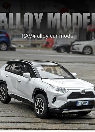 Машинка металева toyota rav4 sport тойота рав 4 спорт біла 1:32 звук світло інерція