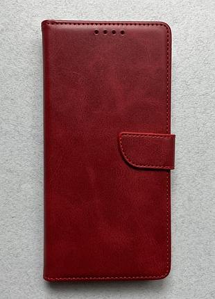 Xiaomi redmi note 11 4g чехол-книжка wave fold case красный качественная искусственная кожа слоты для карт
