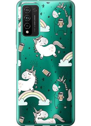 Чехол на huawei honor 10x lite единорог и кофе "4661u-2198-10746"