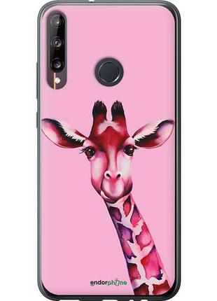 Чехол на huawei p40 lite e розовая жирафа "4441u-1875-10746"