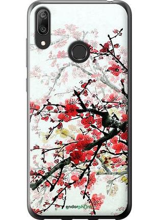 Чехол на huawei y7 2019 цветущий куст "831u-1638-10746"
