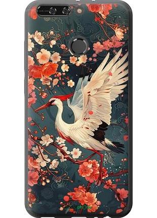 Чехол на huawei honor v9 / honor 8 pro сакура и аист "6108u-1246-10746"