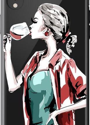 Чохол на iphone xr дівчина з келихом "4662u-1560-10746"