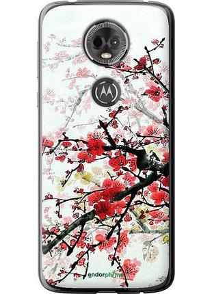 Чехол на motorola moto e5 plus цветущий куст "831u-1412-10746"