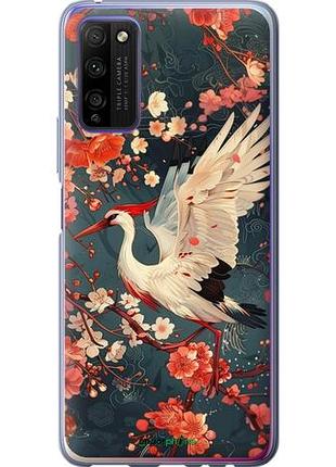 Чехол на huawei honor 30 lite сакура и аист "6108u-2074-10746"