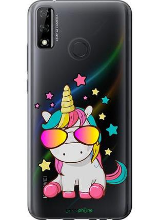 Чехол на huawei y8s единорог в очках "4879u-2027-10746"