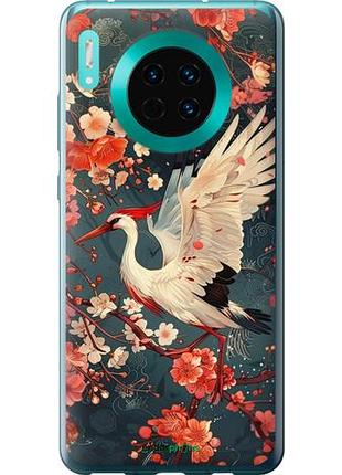 Чехол на huawei mate 30 сакура и аист "6108u-1773-10746"