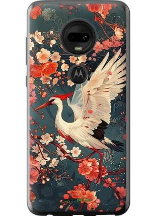 Чехол на motorola moto g7 сакура и аист "6108u-1614-10746"