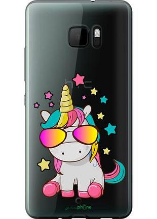 Чехол на htc u ultra единорог в очках "4879u-833-10746"