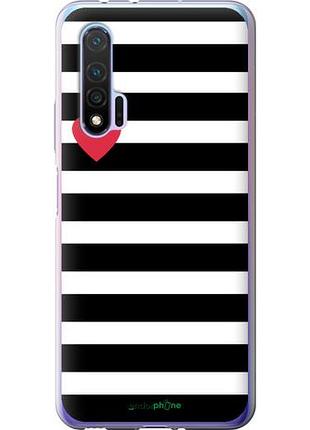 Чехол на huawei nova 6 черно-белые полосы "4461u-1821-10746"