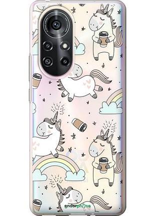 Чехол на huawei nova 8 pro единорог и кофе "4661u-2246-10746"